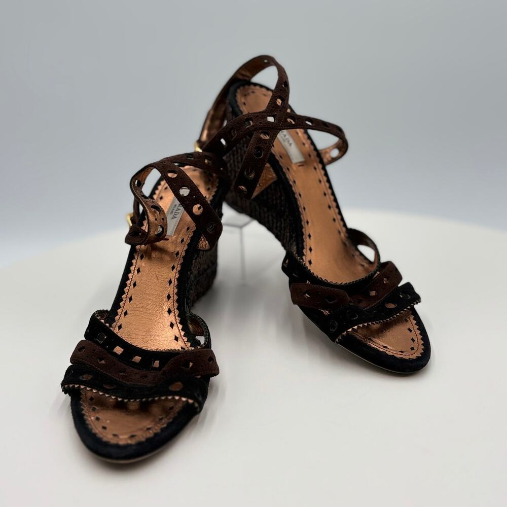 Authenticated Prada Wedge Sandal - Picture 3 of 9